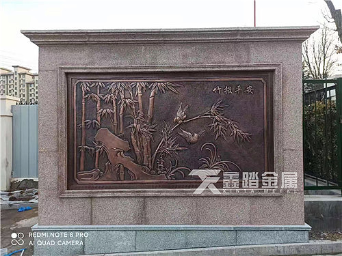纯手工锻铜浮雕壁画可做艺术墙 紫铜圆雕壁壁画