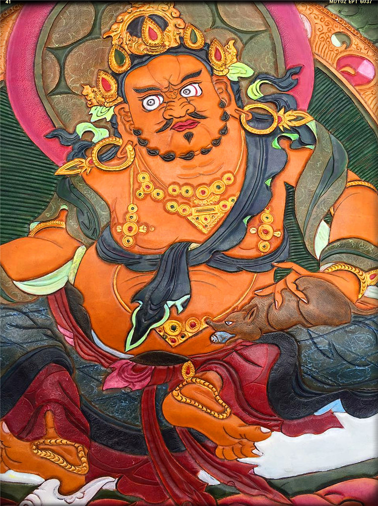 纯手工皮雕唐卡黄财神的诞生