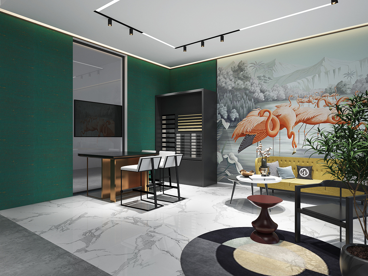 墙布店铺店中店设计