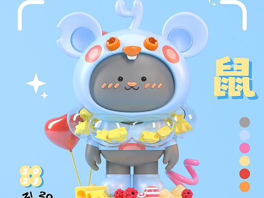 猫ip形象设计，贪吃鼠变装