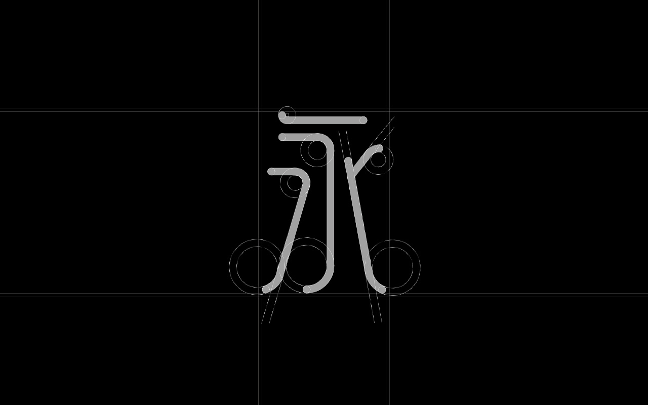 《"国纤体"字库字体设计》("永"字标准制图反白稿)