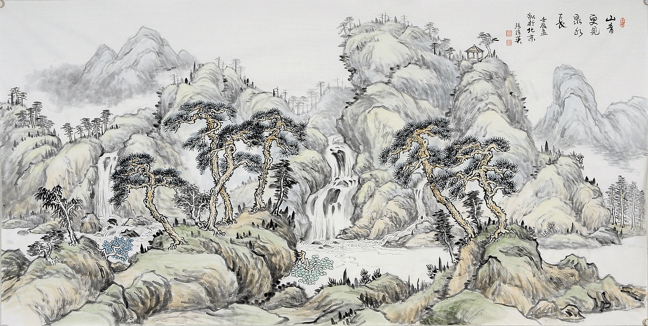 老师张胜英山水画（图ZMTM4MzYxNTQ0） - 绘画 - 站酷设计师阻尼原创素材 - 站酷ZCOOL