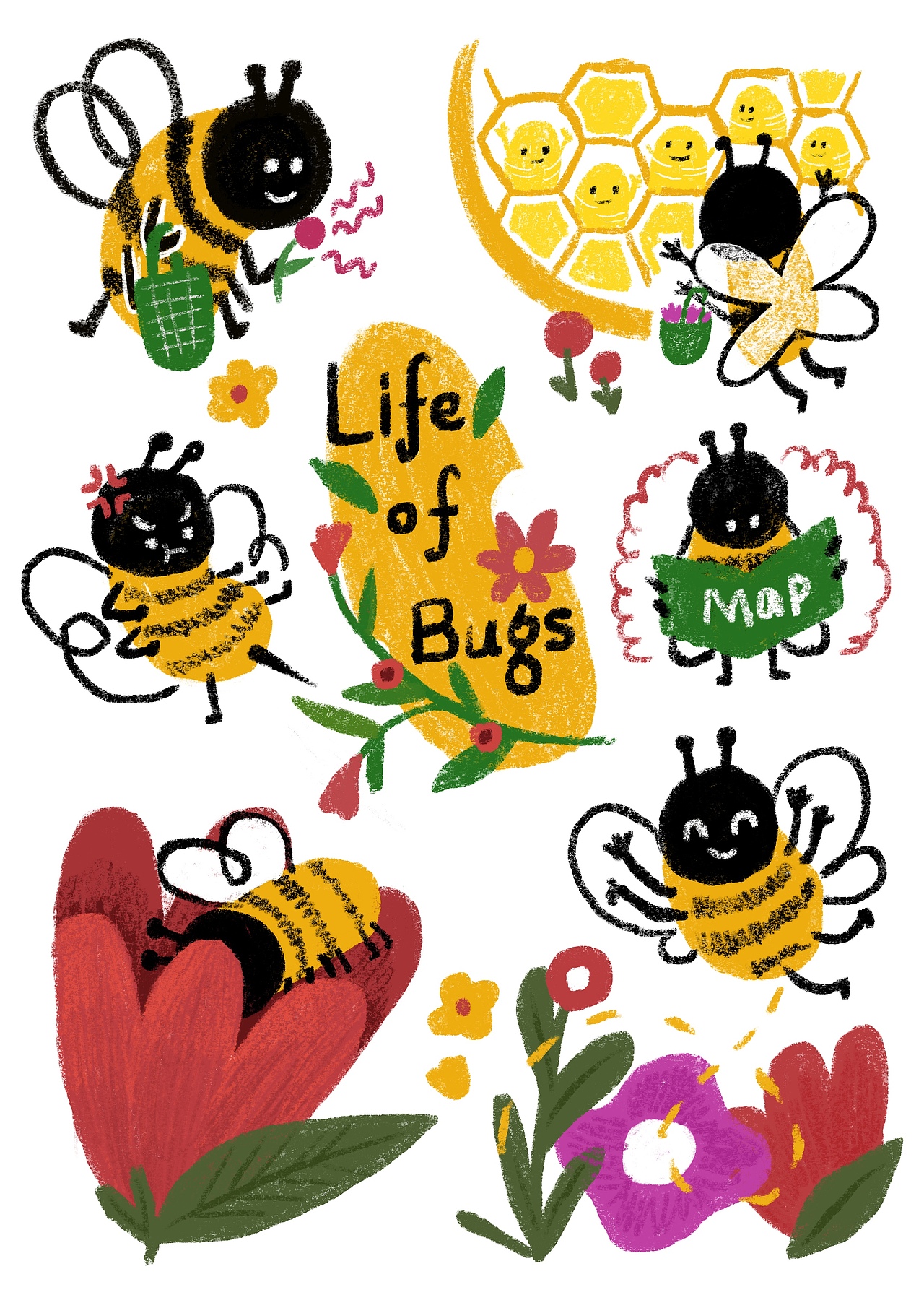 虫虫的生活 Life of Bugs（图ZMjczMTA3NDQw） - 创作习作 - 站酷设计师小林子_cholinz原创素材 - 站酷ZCOOL