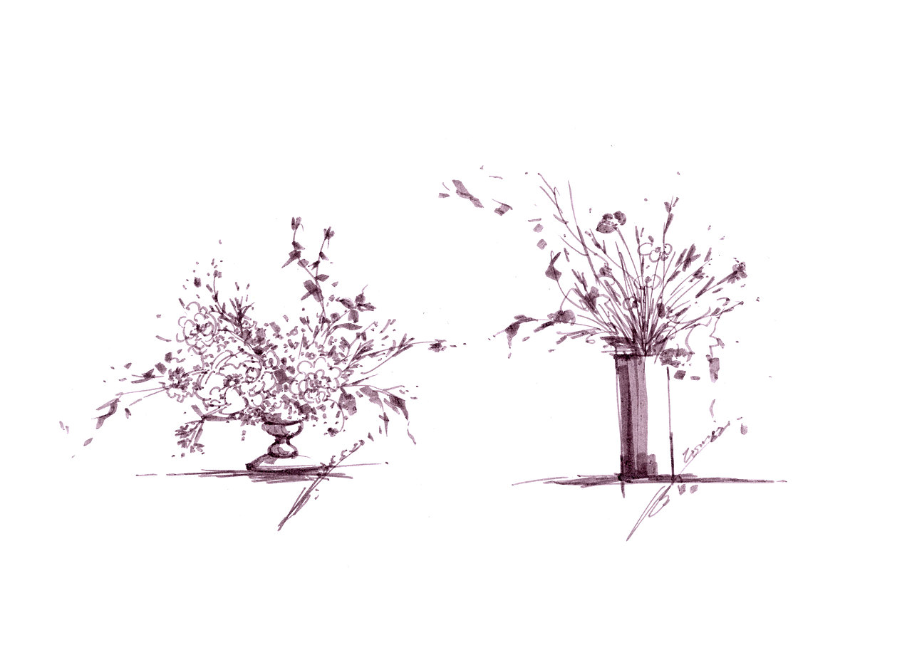 花艺手绘草图快速表达（图ZMTU5NDQ3NjIw） - 绘画 - 站酷设计师咚咚婚礼手绘原创素材 - 站酷ZCOOL