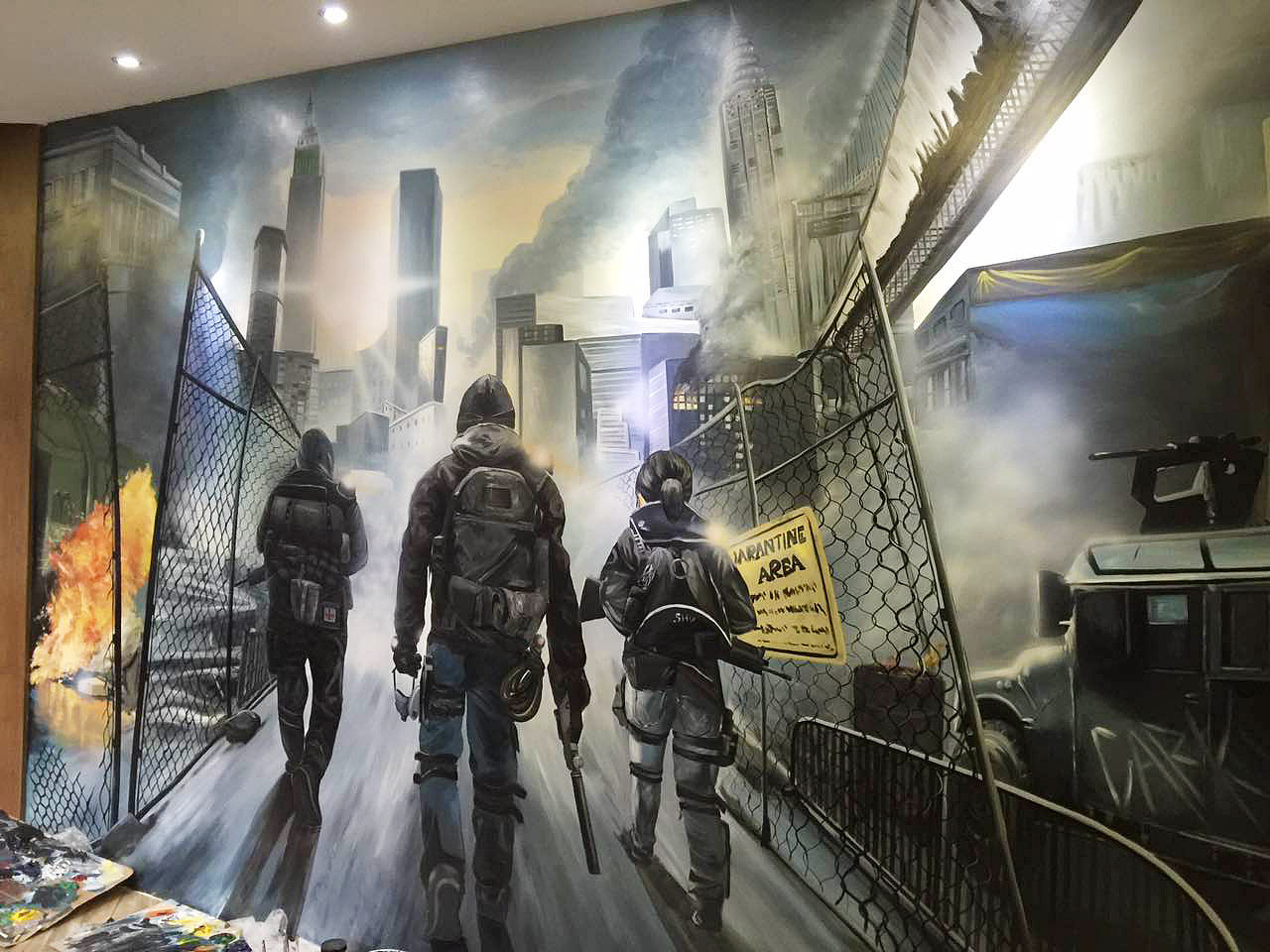 【溢彩墙绘】给一个网吧画的使命召唤（图ZMTUzNTcxNTU2） - 商业插画 - 站酷设计师上海溢彩墙绘原创素材 - 站酷ZCOOL