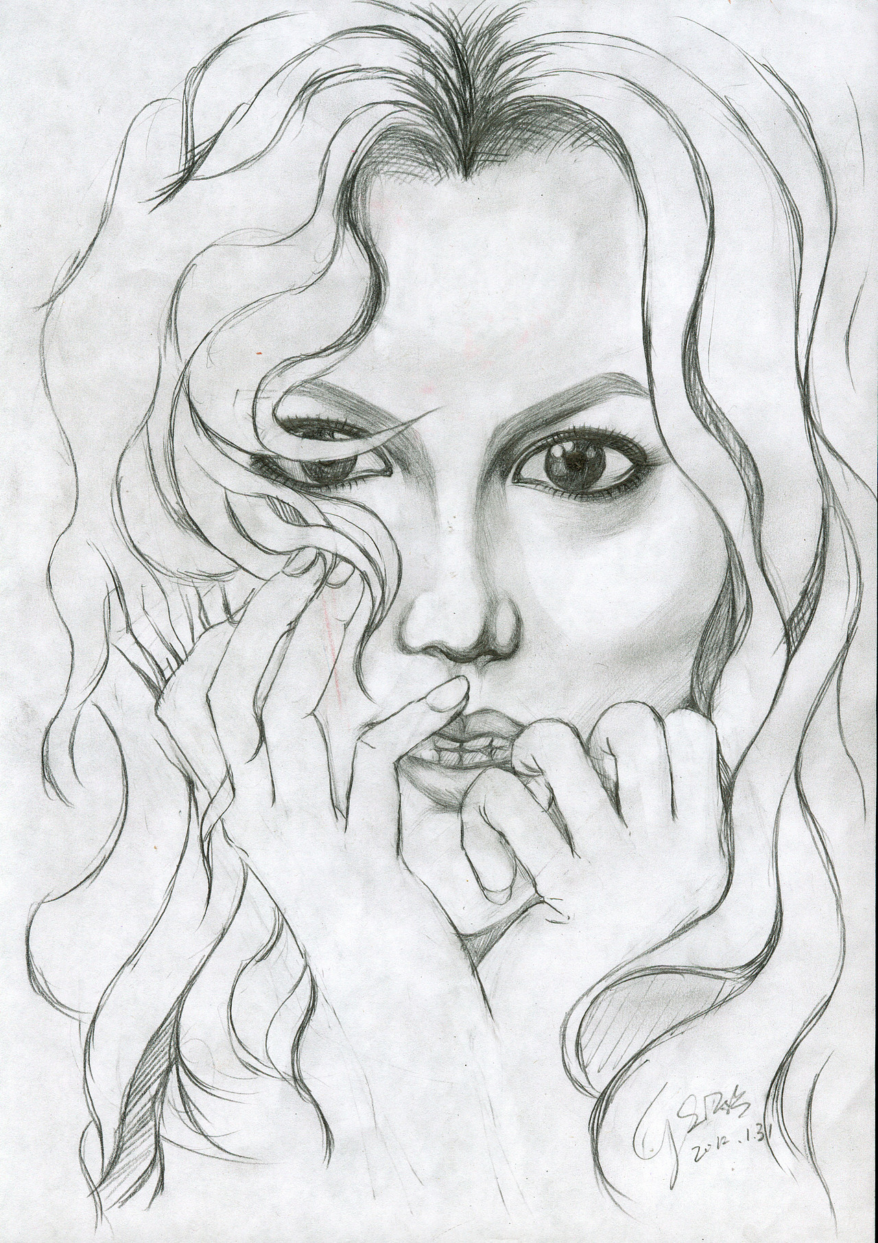 美女头像速写（图ZMTY4NjAzMjUy） - 绘画 - 站酷设计师皓佛原创素材 - 站酷ZCOOL