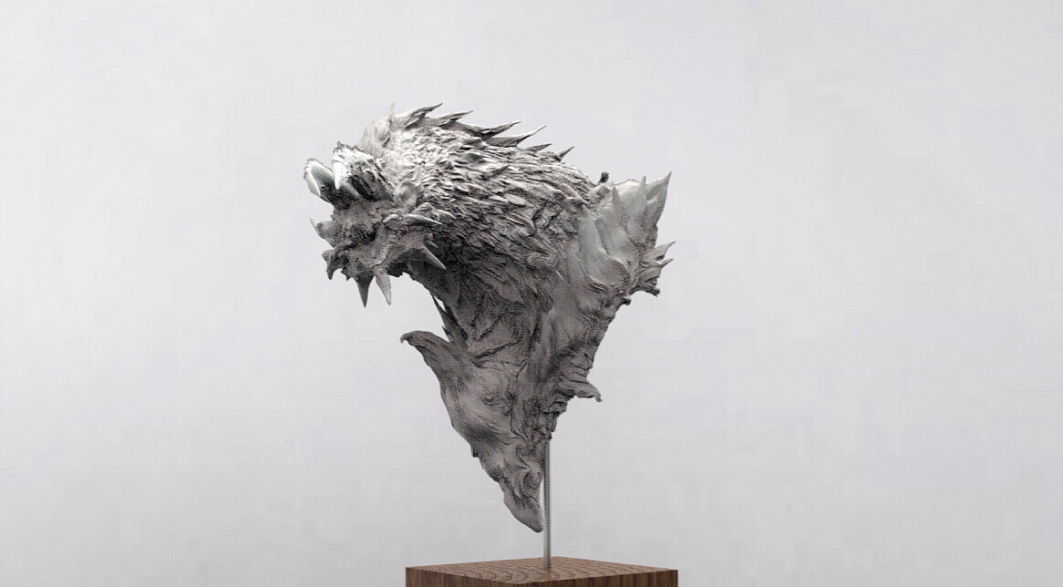 怪物猎人雷狼龙gk雕像原型