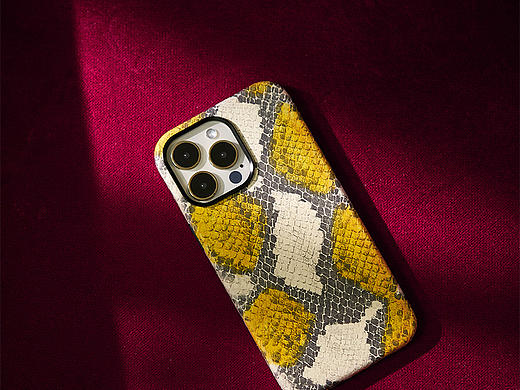 艺术手绘蛇纹真皮手机壳