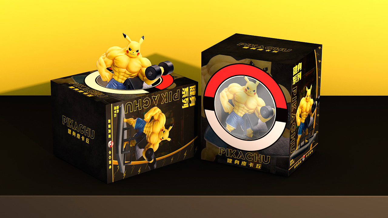 健身系列宝可梦手办包装设计|平面|包装|工具人小chen - 原创作品 - 