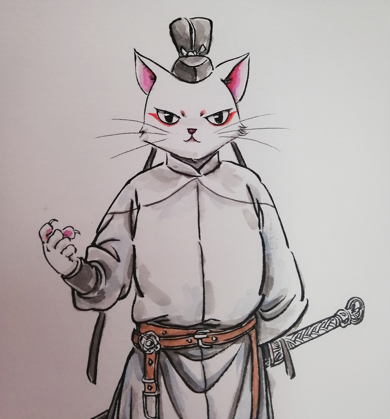 塑新斋潘纪坤手绘古风插画大理寺日志猫爷李饼