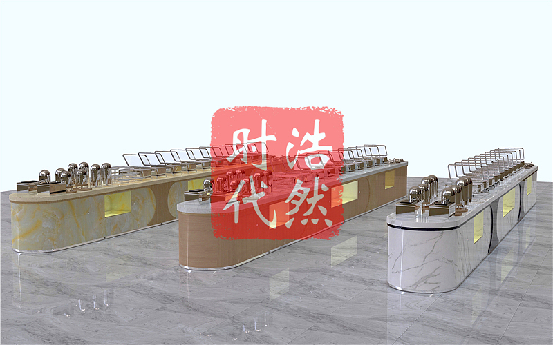 银行单位餐厅移动大理石自助取餐台定制