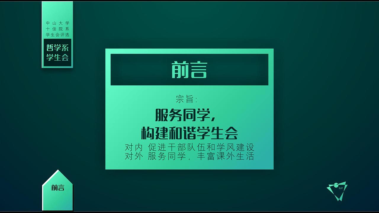 中山大学院系十佳学生会评选之哲学系学生会PPT展示