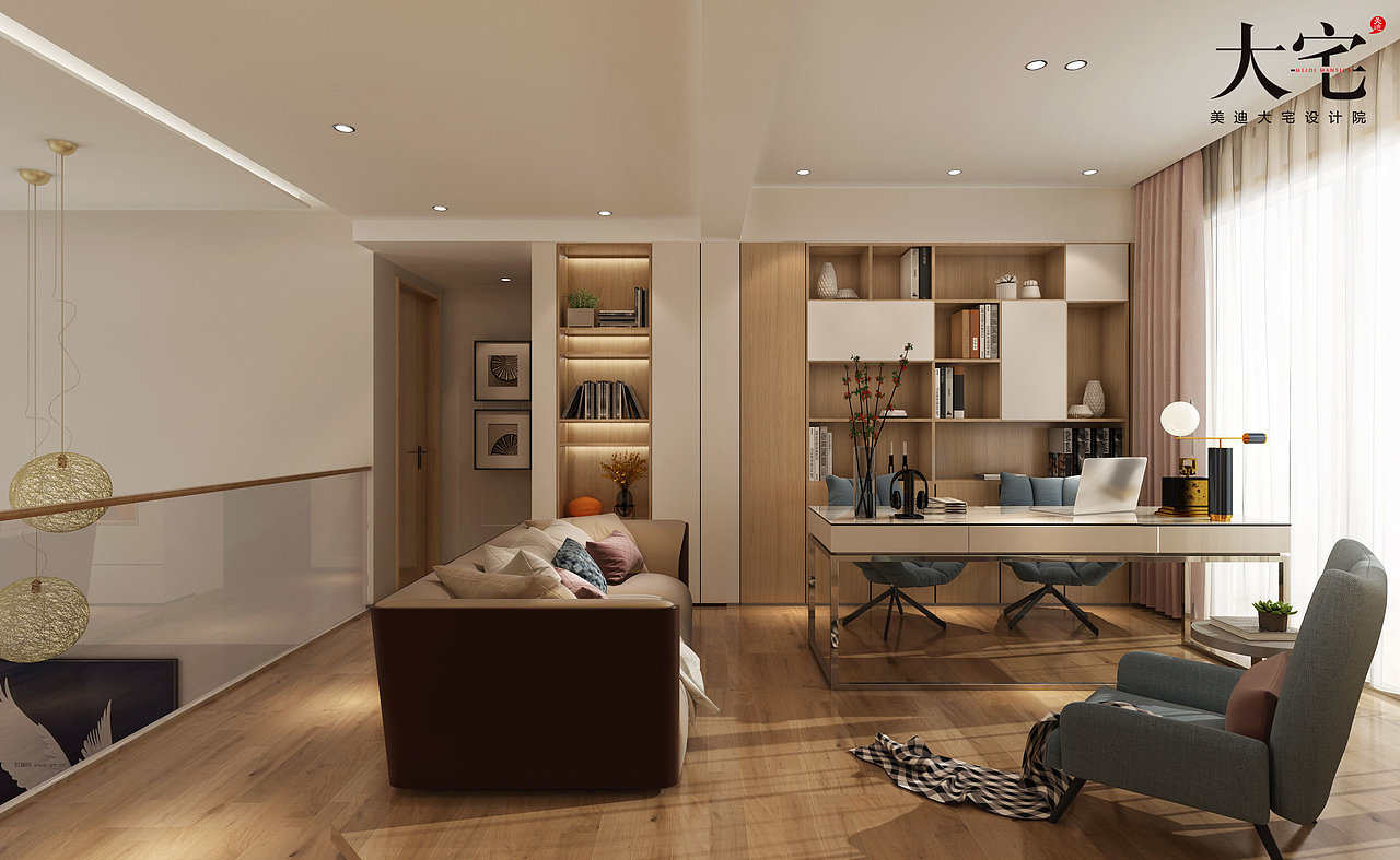 美迪大宅设计院 丨 长沙复式-金域华府-现代简约风（图ZMjgwMzkzMTMy） - 家装设计 - 站酷设计师美迪大宅设计院原创素材 - 站酷ZCOOL