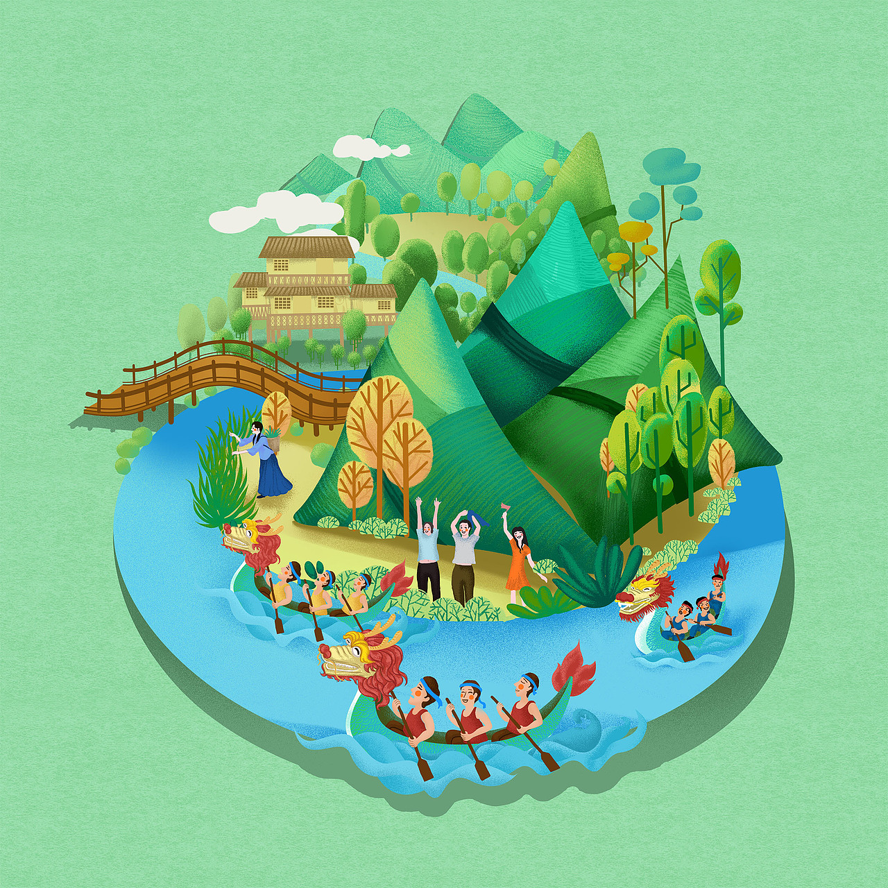 端午（图ZMTI3NTI5NjM2） - 商业插画 - 站酷设计师燕子文原创素材 - 站酷ZCOOL