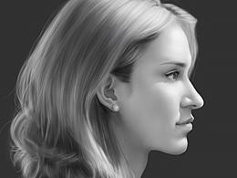 纯侧人物黑白练习