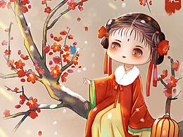 古风Q版   梅花拟人