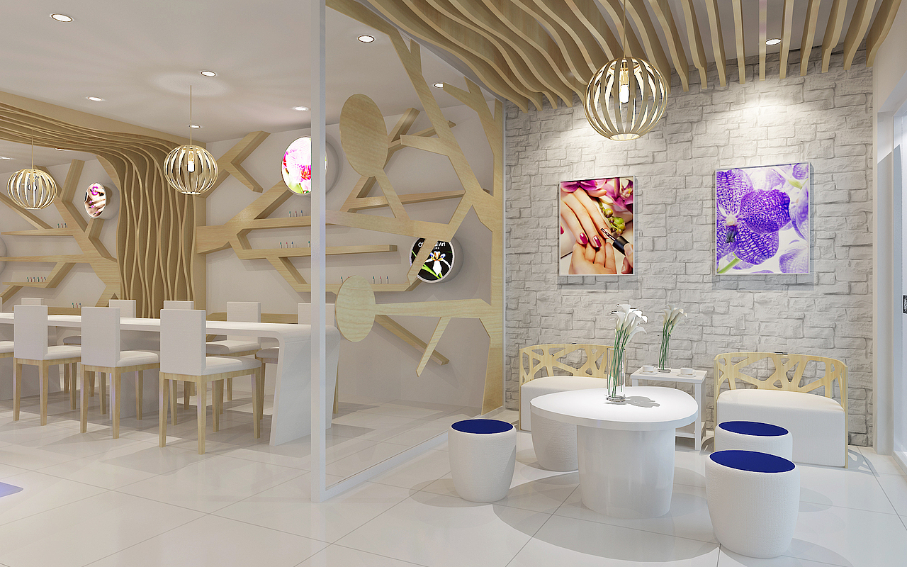 美甲形象店空间设计（图ZNzg0MjY1MzI=） - 家装设计 - 站酷设计师专业化妆品设计原创素材 - 站酷ZCOOL
