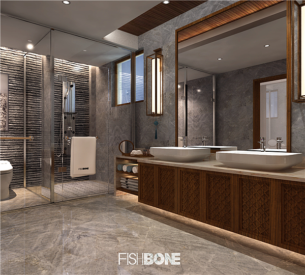 鱼骨设计事务所-东南亚与中式风格混搭别墅