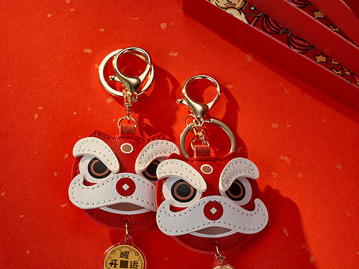黄金钥匙扣挂件——醒狮开运®