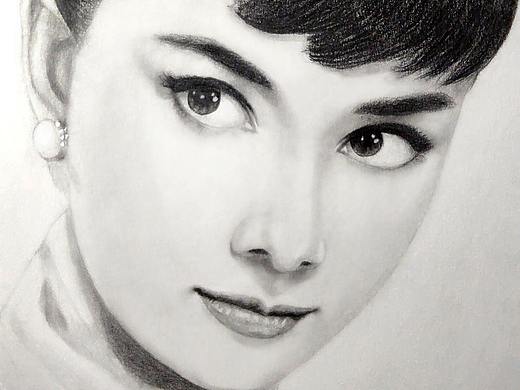 铅笔素描奥黛丽赫本