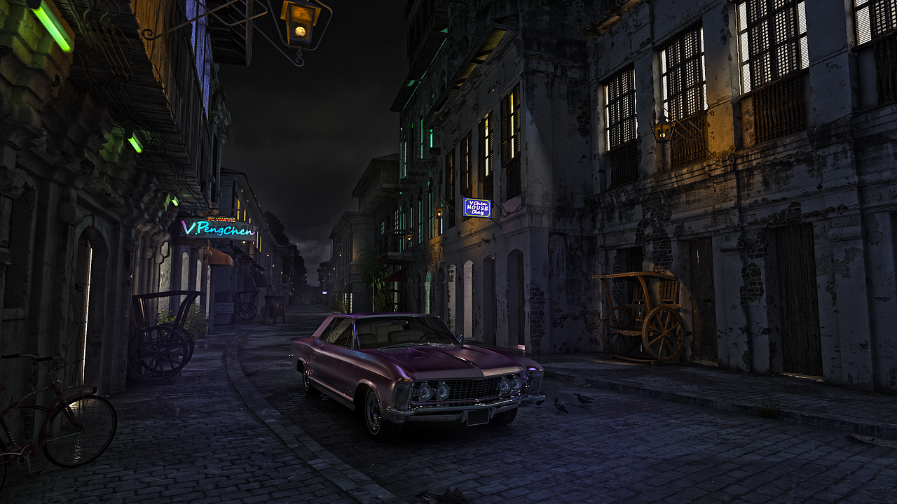 复古场景加别克Riviera1963