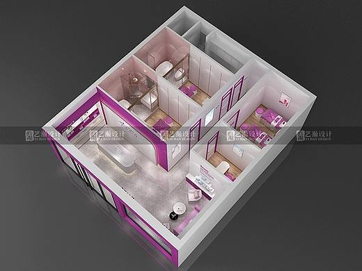 美容院效果图设计化妆品理发店铺装修设计