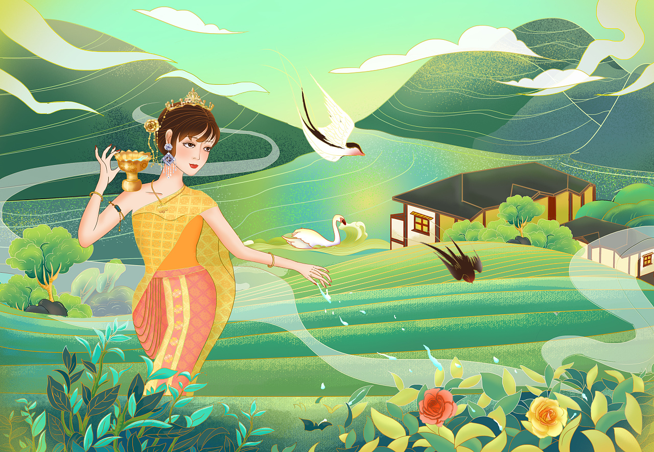 普洱银生茶叶|插画|商业插画|薛小朋友 - 原创作品 - 站酷 (zcool)