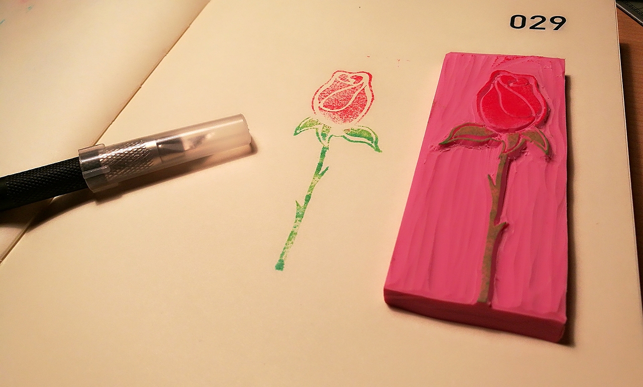 玫瑰花橡皮章02