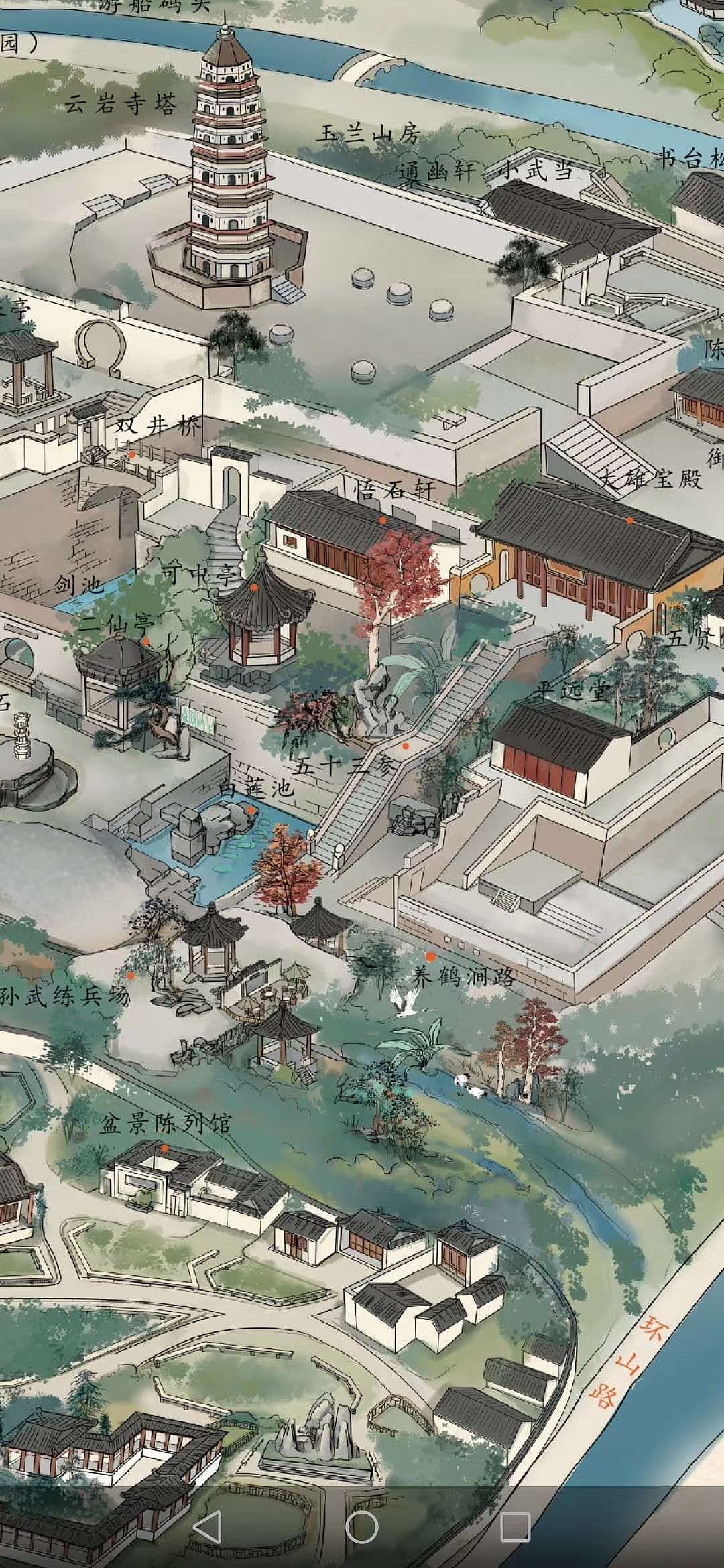 苏州虎丘景区手绘地图