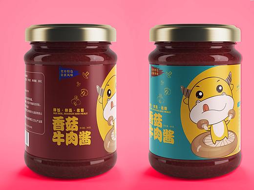 契丹风味牛肉酱瓶子包装设计香菇牛肉酱香辣牛肉酱瓶装