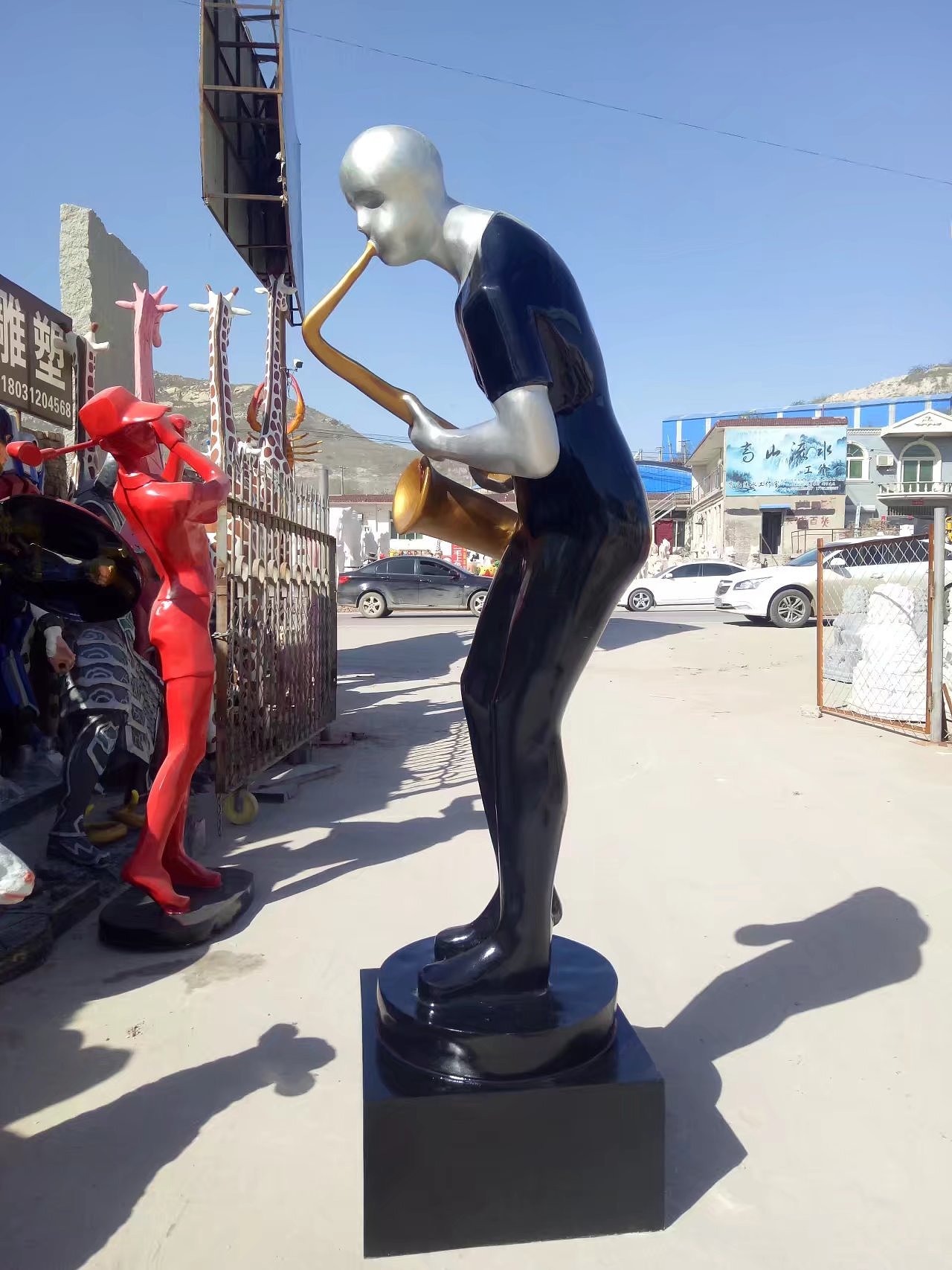 玻璃钢抽象音乐人雕塑  玻璃钢人物雕塑  户外景观摆件