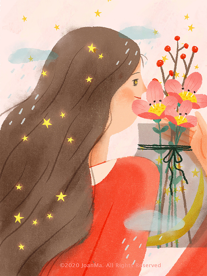瓶の花-春分（图ZMjAxMjk5Mjg4） - 创作习作 - 站酷设计师JoanMa插画原创素材 - 站酷ZCOOL