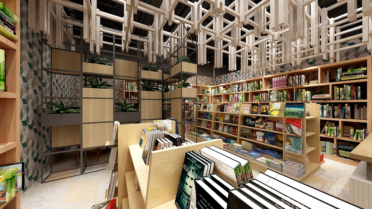 河南平市某地下商业空间自营书店方案