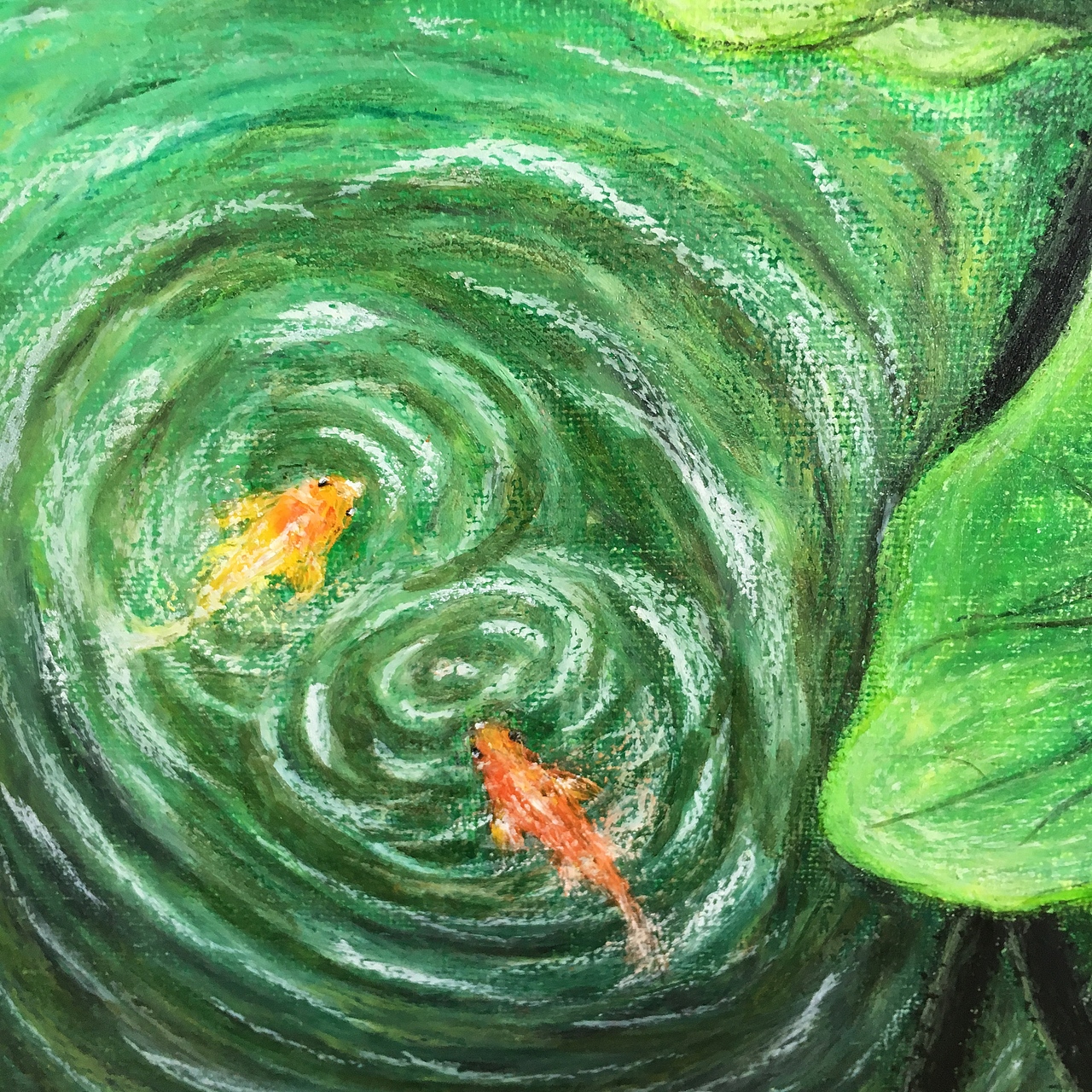 中国风油画棒《夏荷》系列之三