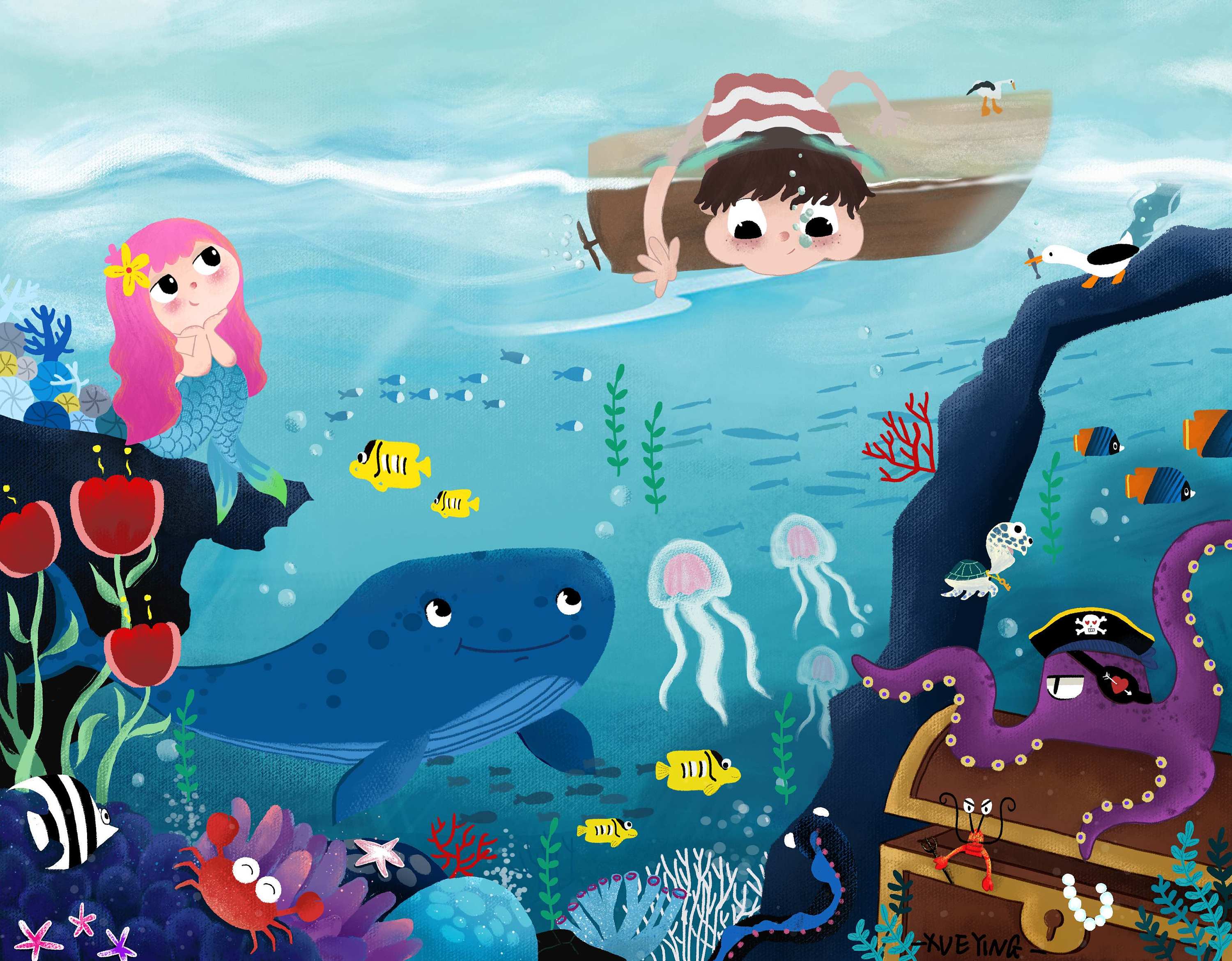 儿童矢量插画 海底世界|插画|儿童插画|Fifi_Jin - 原创作品 - 站酷 (ZCOOL)