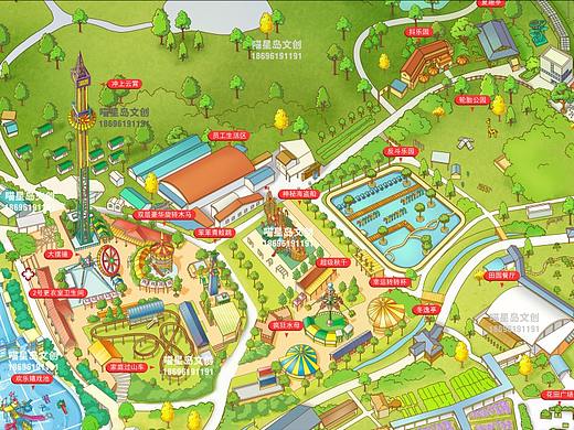 盈香生态园旅游手绘地图