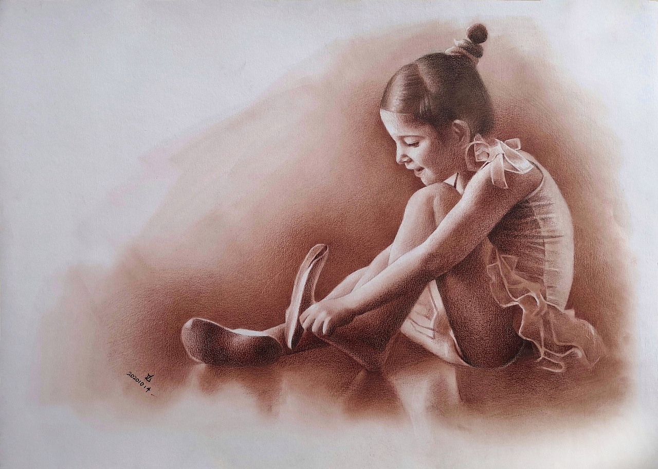 【棕色素描系列】上学前在家最后一副画（图ZMjI4MjE0NzY4） - 绘画 - 站酷设计师画亦心原创素材 - 站酷ZCOOL