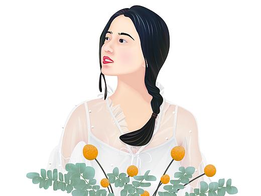 一个植物系女孩绘制过程