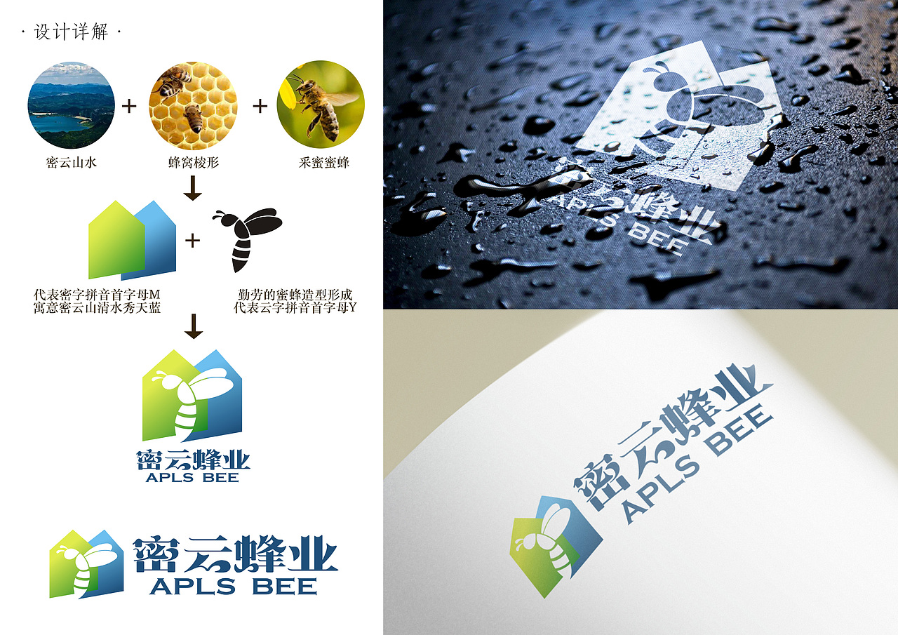 《密云蜂业》LOGO设计案例二（图ZMjEwMDkxNDYw） - Logo - 站酷设计师大禹龙宫原创素材 - 站酷ZCOOL