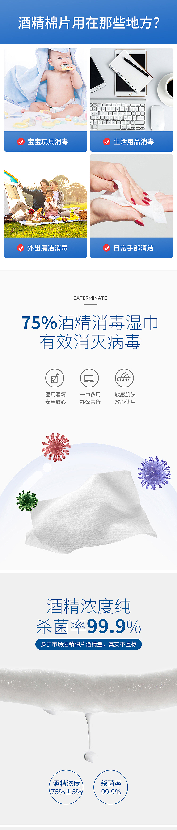 酒精湿巾详情页打版设计