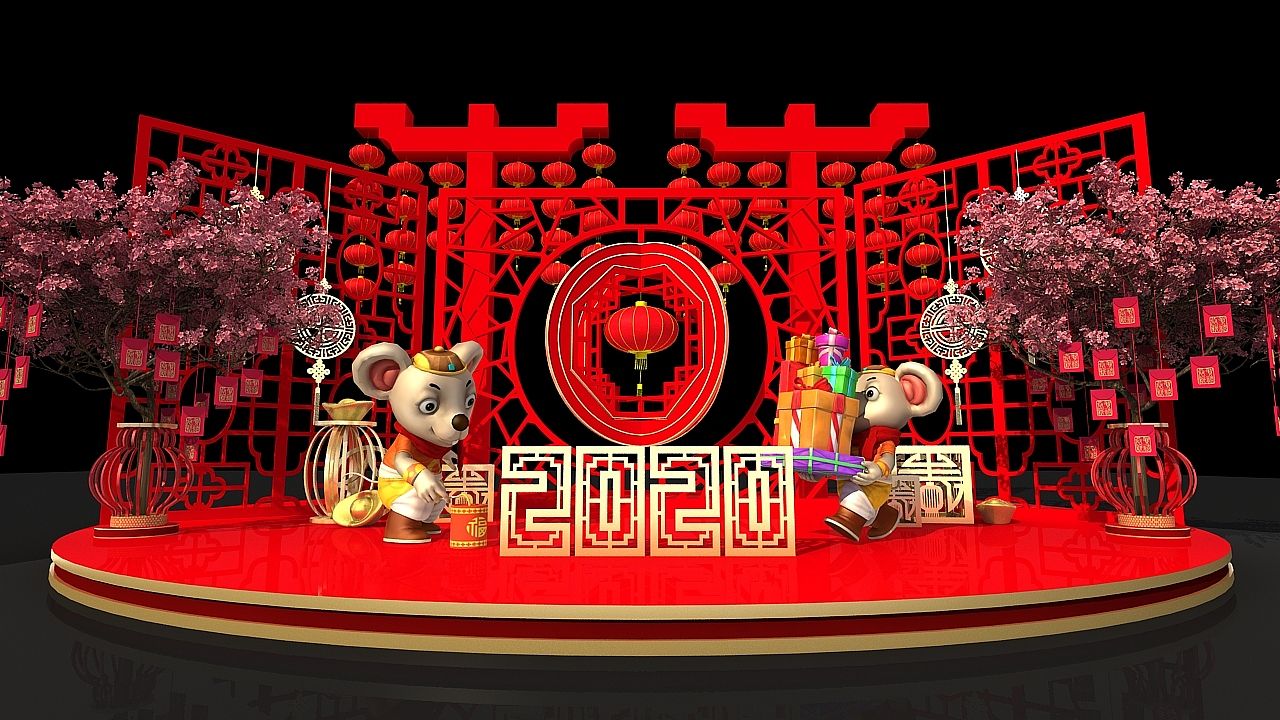 鼠年美陈（图ZMTgzNTAzODMy） - 展陈设计 - 站酷设计师皮卡丘TANG原创素材 - 站酷ZCOOL