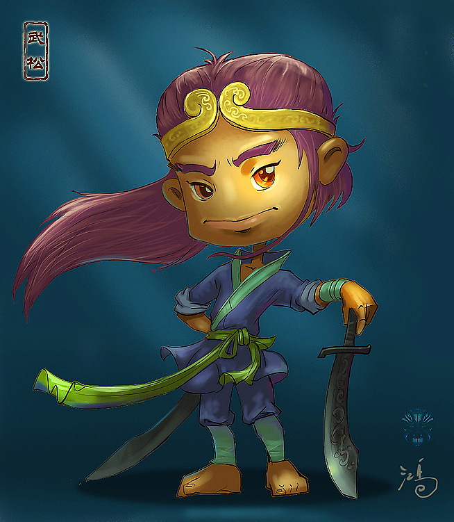 武勇非凡,曾经在景阳冈上空手打死猛虎,"武松打虎"的事迹也在后世广为