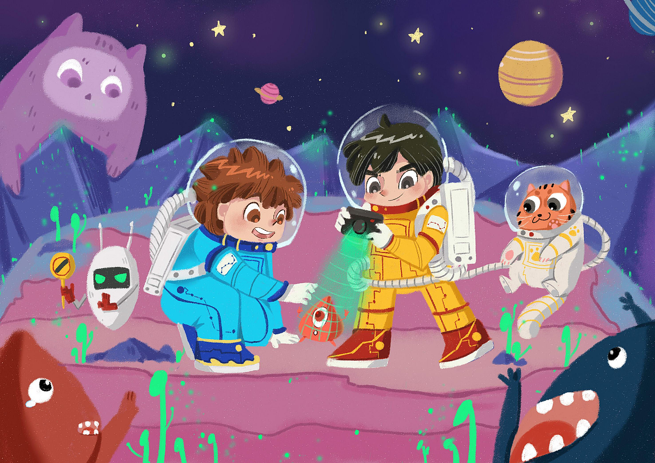 宇宙探秘（图ZMjQ2MTc1NTUy） - 儿童插画 - 站酷设计师六剑问秦原创素材 - 站酷ZCOOL