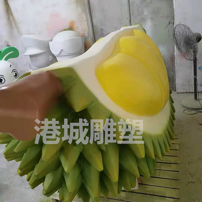 超市商场店门口创意玻璃钢榴莲休闲椅坐凳雕塑像零售厂