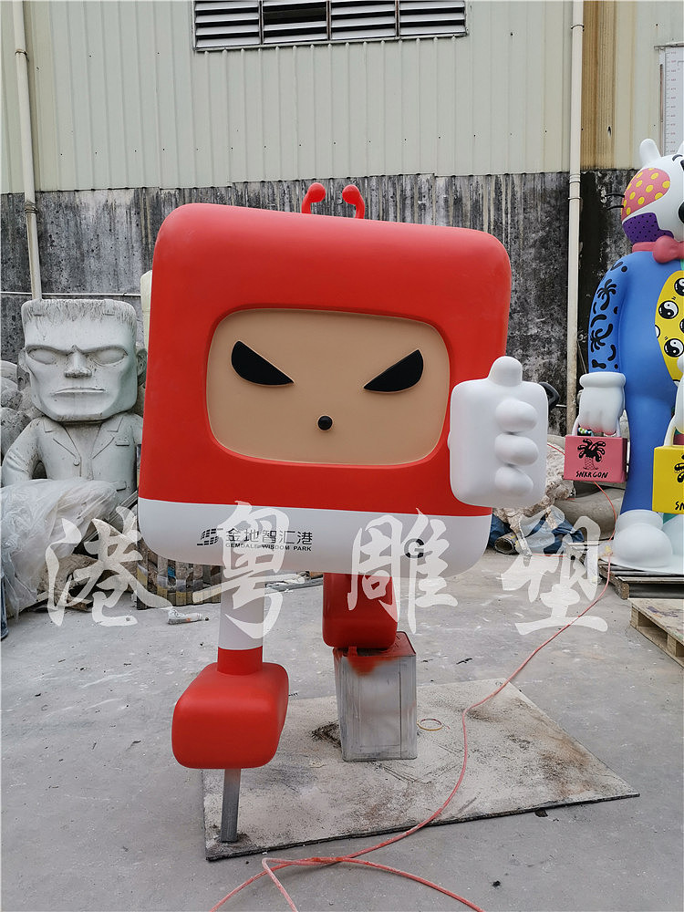 吉祥物户外商业街活动音乐小子卡通玻璃钢雕塑艺术摆件