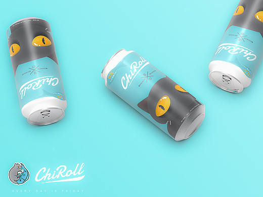 [酒标设计]起泡酒案例 chiroll品牌包装设计 猫主题
