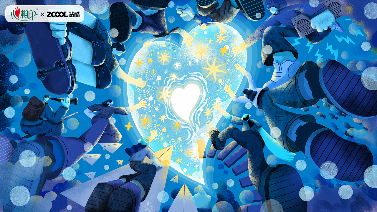 「心相印」无畏潜行（图ZMzM2NTI5MTM2） - 商业插画 - 站酷设计师无法降落飞行器原创素材 - 站酷ZCOOL