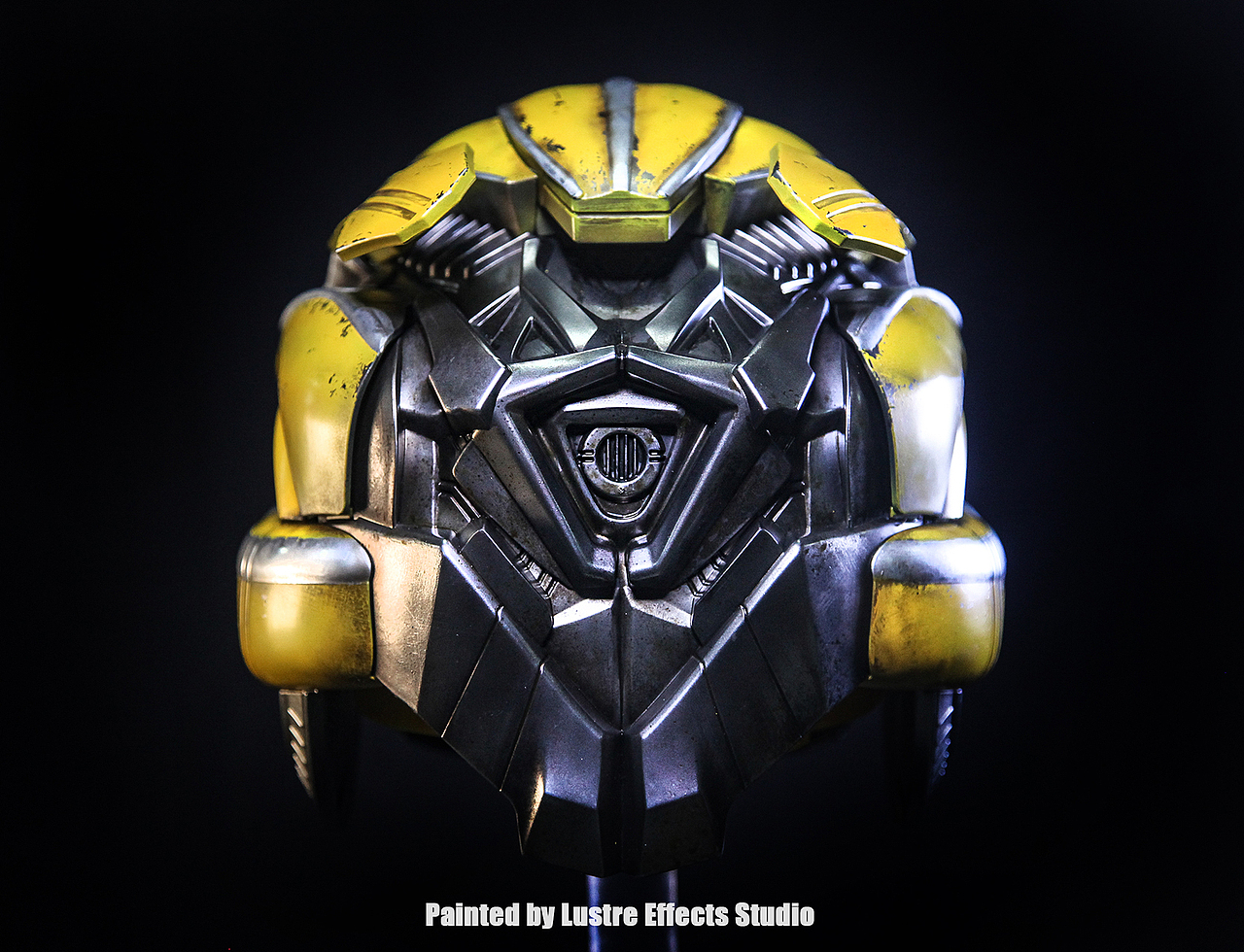 孩之宝电影版变形金刚大黄蜂bumblebee头盔升级涂装