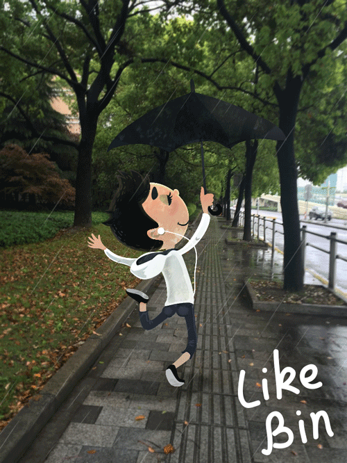 下雨路上听听音乐