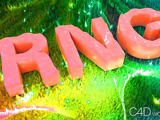 C4D特效字体  C4D波浪字体制作  3D字体制作